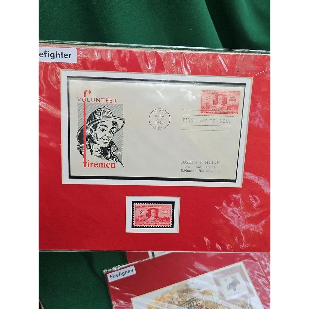 Firemen Firefighters 9/11 Heroes First Day Issue Stamps Firetruck 3‎ Matted Sets